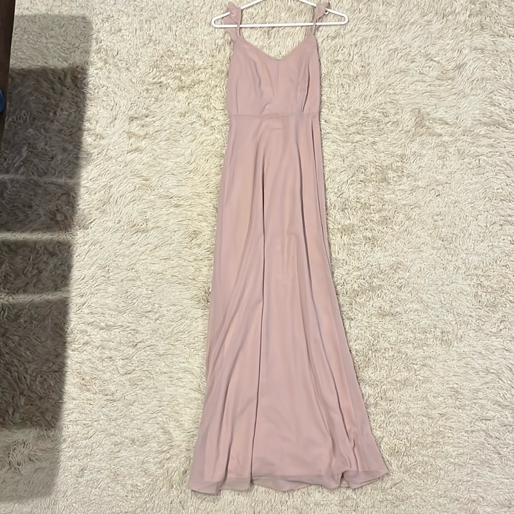 Lulus Dusty Pink Maxi Dress with Ruffle Strap details